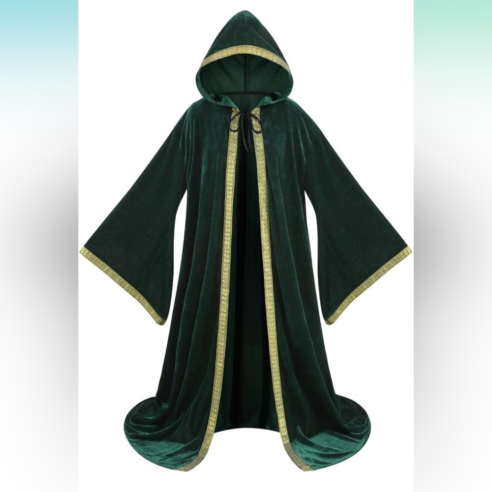 Adult Wizard Robe Costume Full Length Velvet Cloak